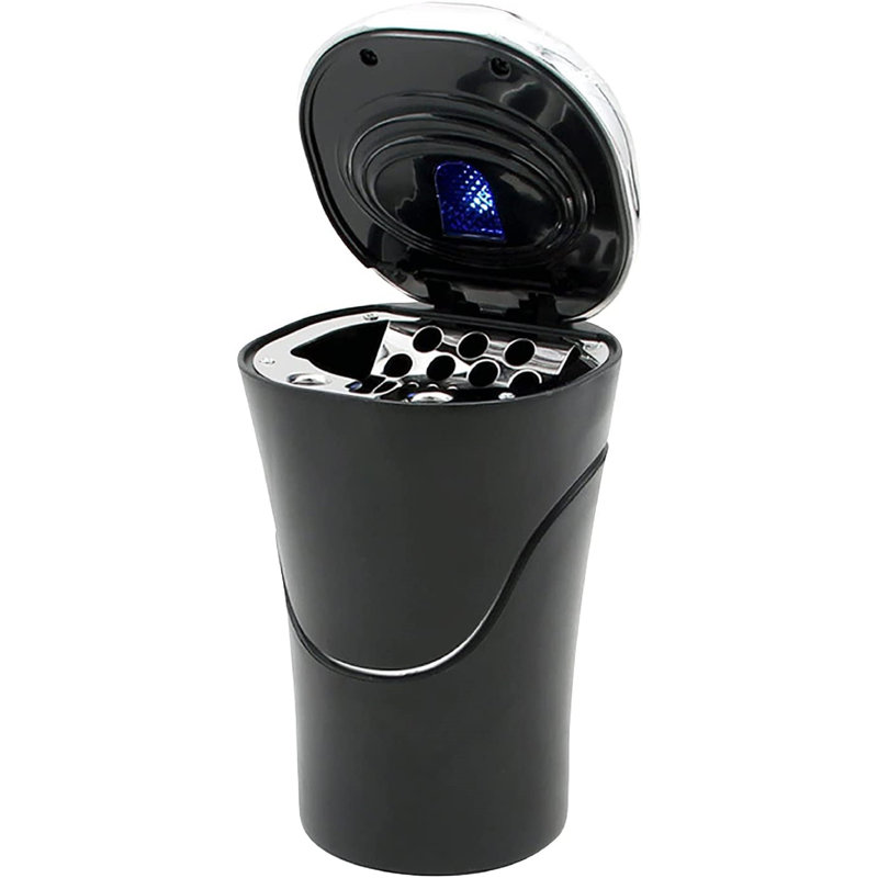 JUMBO Car Ashtray With Lid Smell Proof Built In Cigarette Lighter USB
